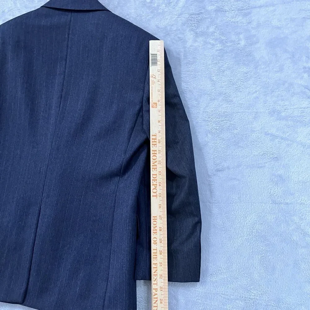 Alexandre London‎ Blazer Men 44L Blue Pinstripe Wool Classic Jacket UK VTG
